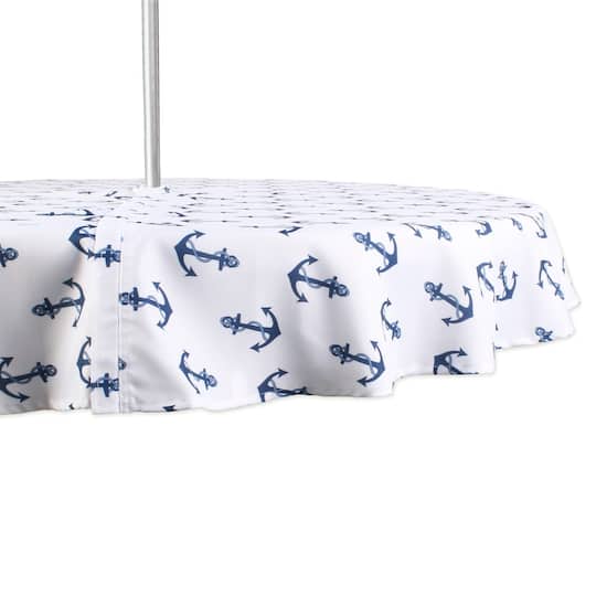 DII® 60" Round Anchors Print Outdoor Tablecloth with Zipper